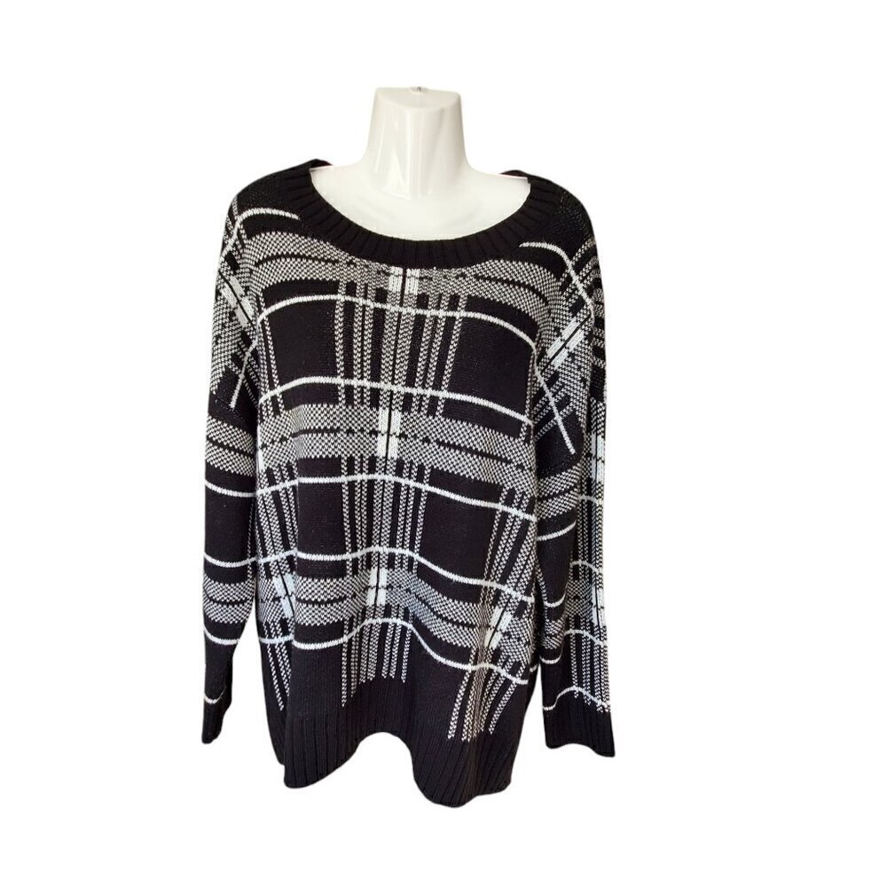 ST JOHN’S BAY PLAID SWEATER XL